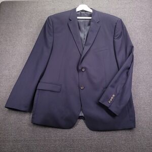 LAUREN Ralph Lauren Jacket Mens Size 50R Slim Fit Navy Blue 100% Wool Blazer